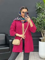 مانتو کتان دو جیب بالا کد 4580 - تصویر 14