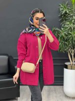 مانتو کتان دو جیب بالا کد 4580 - تصویر 5