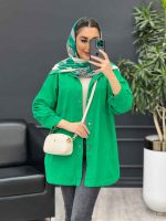 مانتو کتان دو جیب بالا کد 4580 - تصویر 13