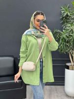 مانتو کتان دو جیب بالا کد 4580 - تصویر 2