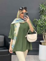 مانتو جلو بسته پیله دار کد 4650 - تصویر 6