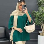 مانتو جلو بسته پیله دار کد 4650