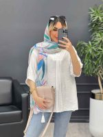 مانتو جلو بسته پیله دار کد 4650 - تصویر 4