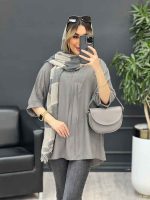 مانتو جلو بسته پیله دار کد 4650 - تصویر 9