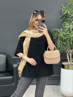 مانتو جلو بسته پیله دار کد 4650 - تصویر 11