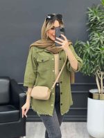 مانتو آستین پیله پایین ریش کد 4645 - تصویر 2