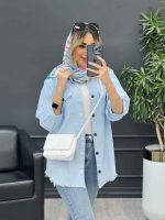 مانتو آستین پیله پایین ریش کد 4645 - تصویر 13