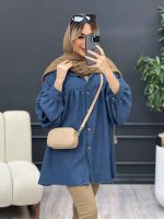 مانتو جلو چین دار کد 4466 - تصویر 2