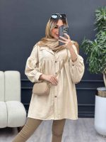 مانتو جلو چین دار کد 4466 - تصویر 4
