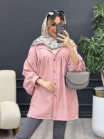 مانتو جلو چین دار کد 4466 - تصویر 23