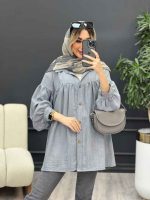 مانتو جلو چین دار کد 4466 - تصویر 3