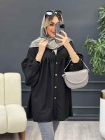 مانتو جلو چین دار کد 4466 - تصویر 6