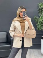 مانتو کتی دو دکمه جیب نما کد4653 - تصویر 5