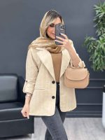مانتو کتی دو دکمه جیب نما کد4653 - تصویر 13