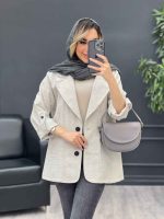 مانتو کتی دو دکمه جیب نما کد4653 - تصویر 4