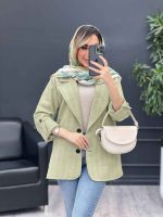 مانتو کتی دو دکمه جیب نما کد4653 - تصویر 8