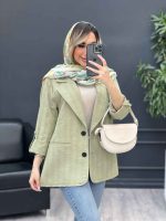 مانتو کتی دو دکمه جیب نما کد4653 - تصویر 3