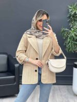 مانتو کتی دو دکمه جیب نما کد4653 - تصویر 12