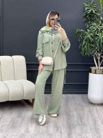 ست مانتو و شلوار پایین بند دار کد 4528 - تصویر 17