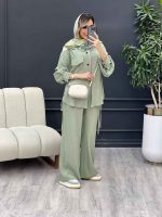ست مانتو و شلوار پایین بند دار کد 4528 - تصویر 15