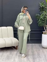ست مانتو و شلوار پایین بند دار کد 4528 - تصویر 26