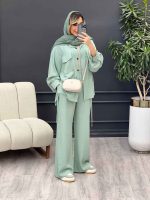 ست مانتو و شلوار پایین بند دار کد 4528 - تصویر 13
