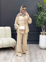 ست مانتو و شلوار پایین بند دار کد 4528 - تصویر 7