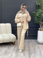 ست مانتو و شلوار پایین بند دار کد 4528 - تصویر 11