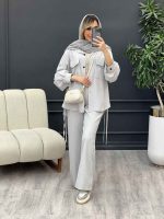 ست مانتو و شلوار پایین بند دار کد 4528 - تصویر 6