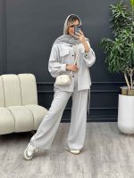 ست مانتو و شلوار پایین بند دار کد 4528 - تصویر 12