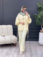 ست مانتو و شلوار پایین بند دار کد 4528 - تصویر 9