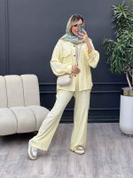 ست مانتو و شلوار پایین بند دار کد 4528 - تصویر 4
