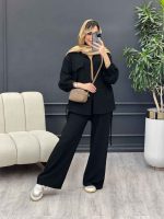 ست مانتو و شلوار پایین بند دار کد 4528 - تصویر 3