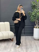 ست مانتو و شلوار پایین بند دار کد 4528 - تصویر 16