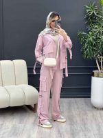 ست مانتو و شلوار جیب سگک کد 4356 - تصویر 8