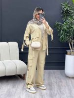 ست مانتو و شلوار جیب سگک کد 4356 - تصویر 4