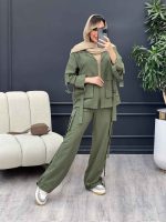 ست مانتو و شلوار جیب سگک کد 4356 - تصویر 10