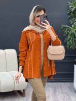 مانتو کتان تکه دوزی کد 4565 - تصویر 2