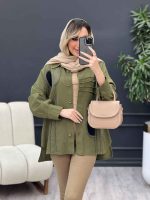 مانتو کتان تکه دوزی کد 4565 - تصویر 3