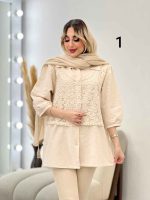 شومیز ترکیبی بهار کد 4581 - تصویر 4
