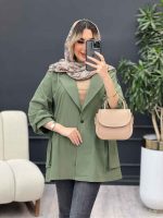 مانتو جیب پاکتی پشت دکمه کد 4662 - تصویر 5