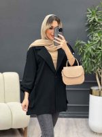 مانتو جیب پاکتی پشت دکمه کد 4662 - تصویر 10