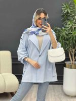 مانتو جیب پاکتی پشت دکمه کد 4662 - تصویر 2