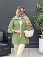 مانتو لینن دو جیب نما پایین پاگن کد 4661 - تصویر 6