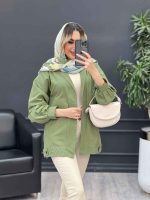 مانتو لینن دو جیب نما پایین پاگن کد 4661 - تصویر 15