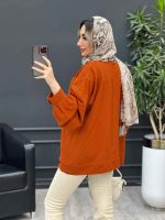 مانتو لینن دو جیب نما پایین پاگن کد 4661 - تصویر 10