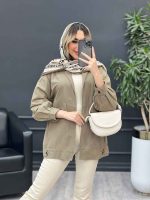 مانتو لینن دو جیب نما پایین پاگن کد 4661 - تصویر 4