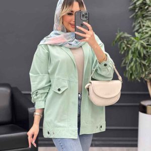مانتو لینن دو جیب نما پایین پاگن کد 4661