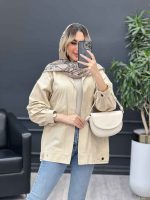 مانتو لینن دو جیب نما پایین پاگن کد 4661 - تصویر 3