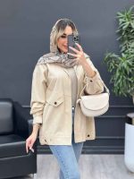 مانتو لینن دو جیب نما پایین پاگن کد 4661 - تصویر 11